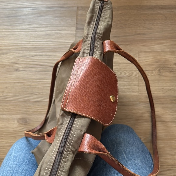 Longchamp Green and Brown Tote Bag - Picture 4 of 5